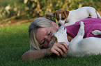 woman and Jack Russell Terrier