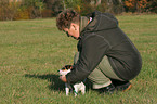 woman with Jack Russell Terrier Puppy