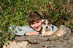 woman with Jack Russell Terrier