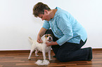 woman with Jack Russell Terrier