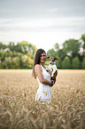 woman with Jack Russell Terrier