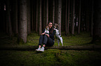 woman and dogs