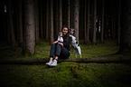 woman and dogs