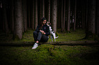 woman and dog