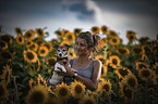woman and Jack Russell Terrier