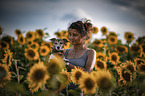 woman and Jack Russell Terrier