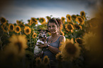 woman and Jack Russell Terrier