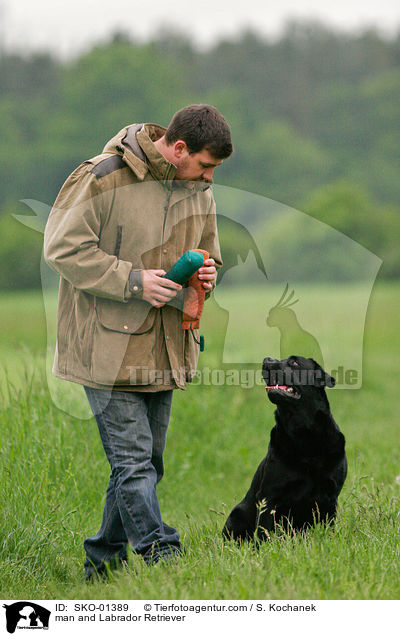 man and Labrador Retriever / SKO-01389