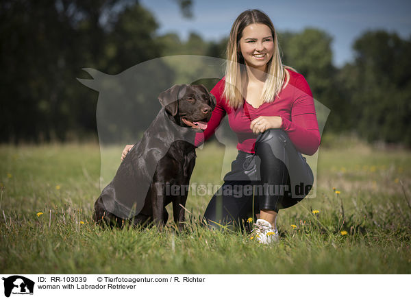 woman with Labrador Retriever / RR-103039