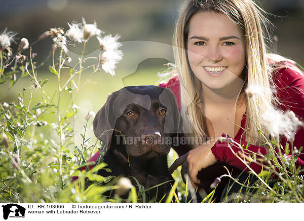 woman with Labrador Retriever / RR-103066
