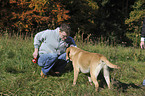 man and Labrador Retriever