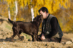 man and Labrador Retriever