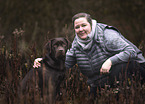 woman with Labrador Retriever