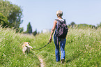 woman with Labrador Retriever