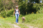 woman with Labrador Retriever
