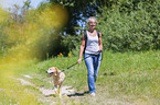 woman with Labrador Retriever