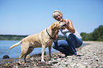 woman with Labrador Retriever