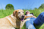 woman with Labrador Retriever