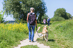 woman with Labrador Retriever
