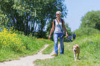 woman with Labrador Retriever