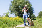 woman with Labrador Retriever