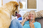 woman with Labrador Retriever