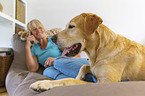 woman with Labrador Retriever
