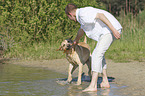 man with Labrador Retriever