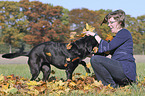 woman with Labrador Retriever