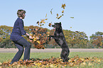 woman with Labrador Retriever