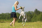 woman with Labrador Retriever