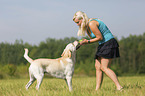 woman with Labrador Retriever
