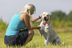woman with Labrador Retriever