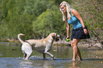 woman with Labrador Retriever
