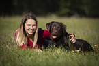 woman with Labrador Retriever