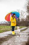 woman and Lagotto Romagnolo