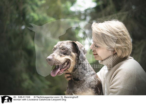 woman with Louisiana Catahoula Leopard Dog / SIB-01168