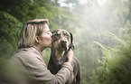 woman with Louisiana Catahoula Leopard Dog