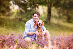 woman and Magyar Vizsla