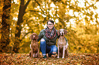 woman and Magyar Vizsla