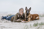 woman and Malinois