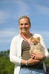 woman with Miniature Spitz