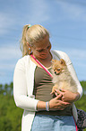 woman with Miniature Spitz