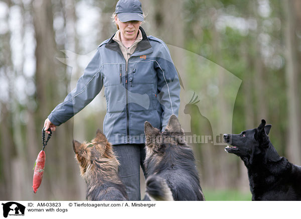woman with dogs / AM-03823