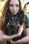 woman with Old German Shepherd
