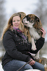woman with Olde English Bulldog