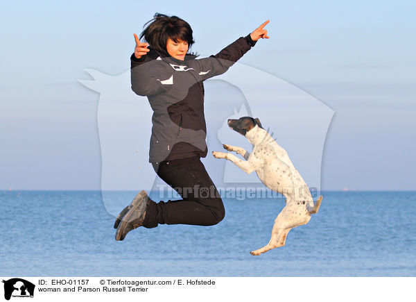 woman and Parson Russell Terrier / EHO-01157