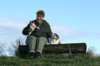 woman with Parson Russell Terrier