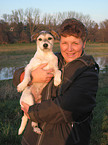 woman with Parson Russell Terrier