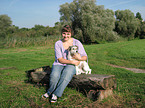 woman with Parson Russell Terrier